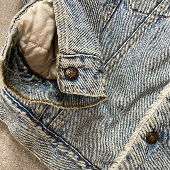 Vintage Levi’s Sherpa Jacket Raw DENIM Size Small - Picture 5 of 8